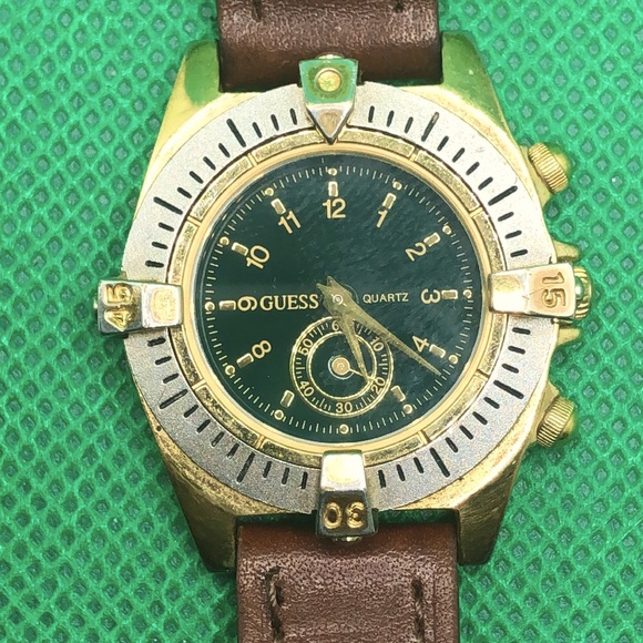 Ladies Guess Watch- green dial, gold/silver tone - Picture 2 of 12